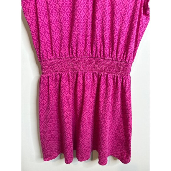 Loft Dress Womens L Pink Eyelet Ruffle Flutter Sleeve Fit Flare Boho Cottagecore - Picture 3 of 12